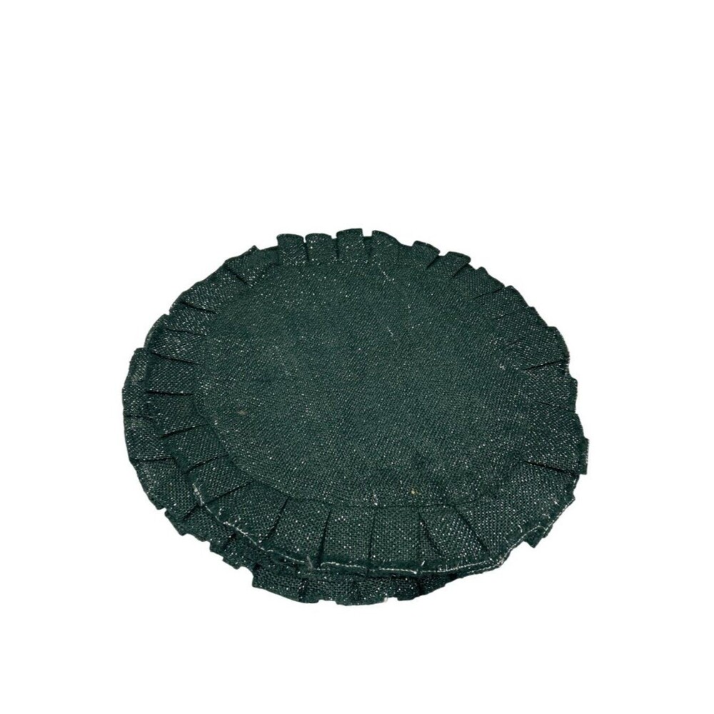 Nicole Miller Home Round Green Decorative Placemat With Metallic Detailing 16" D
